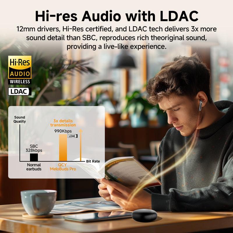 QCY MeloBuds Pro Wireless Earbuds, 46dB Hybrid ANC, Hi-Res & LDAC - Image 14